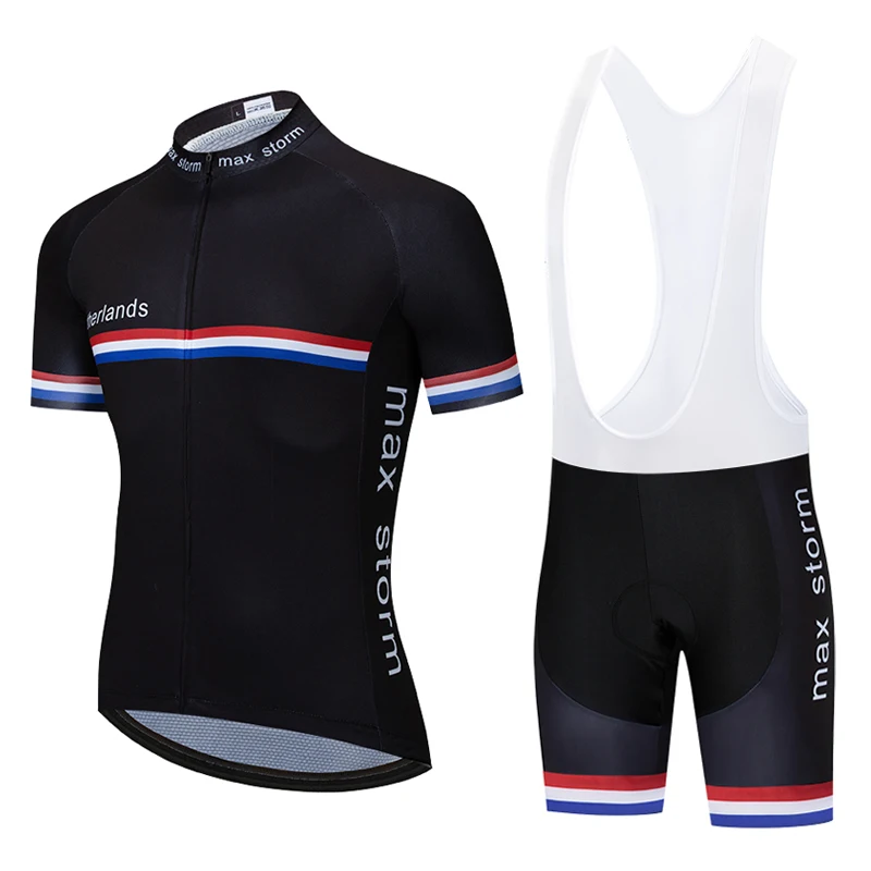 

2021 New Team Netherlands black Cycling Jersey Customized Road Mountain Race Top max storm maillot ciclismo