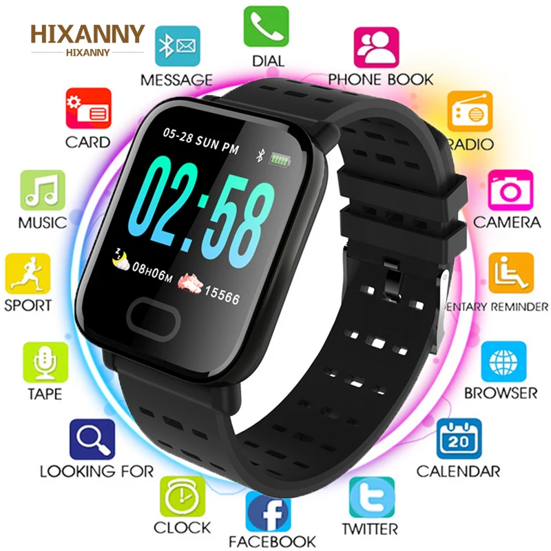 

Smart Watch A6 Men Women Heart Rate Monitor Blood Pressure Waterproof Smart Bracelet Smartwatch Clock for IOS Android Phones