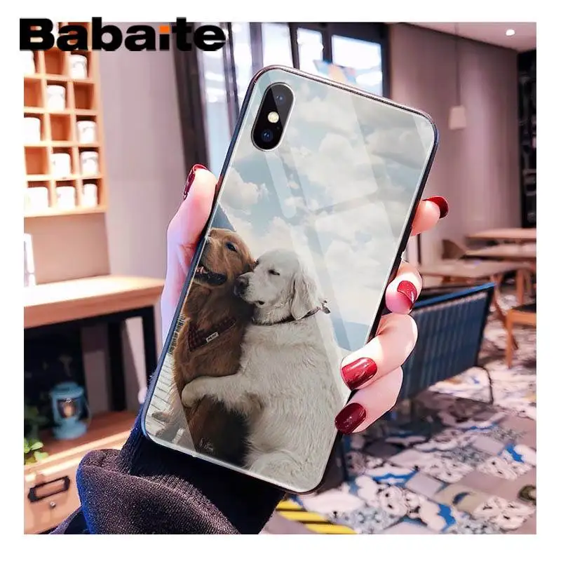 Babaite улыбающийся Ангел животное милая собака клиент высокое стекло чехол для телефона для iPhone XR XS MAX X 7 8 6S Plus 11 11Pro 11Pro max - Цвет: A6