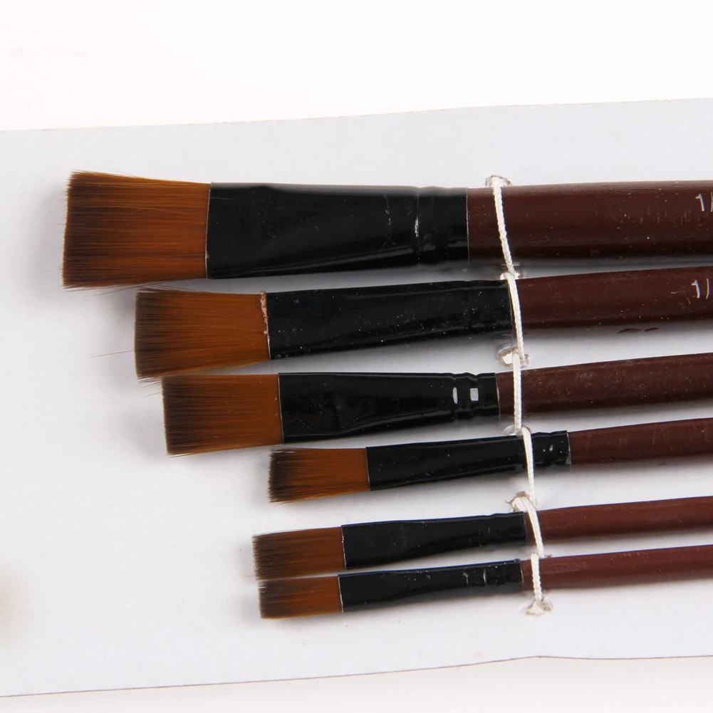 6-teiliges Acrylpinsel Set - Künstlerpinsel Für Öl & Aquarell