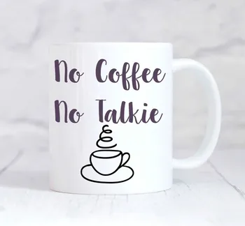 

No Coffee No Talkie Mugs Milk Beer Travel Porcelain Coffee Mug Tea Cups