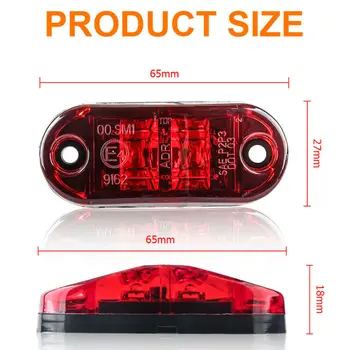 

Red+Amber Side Clearance Marker Light Accessories Lamps Truck Universal
