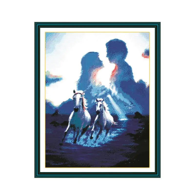 Sweet Couple Series Cross Stitch Kit 14ct 11ct Canvas Printing Embroidery Set DIY Needlework Home Decoration Painting Lover Gift