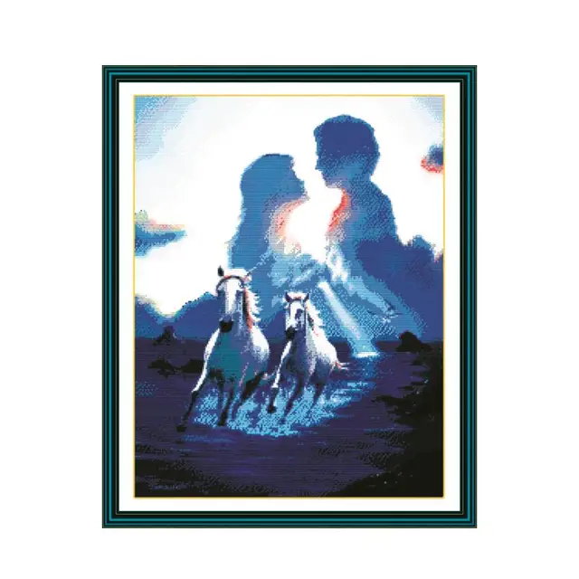 Sweet Couple Series Cross Stitch Kit 14ct 11ct Canvas Printing Embroidery Set DIY Needlework Home Decoration Painting Lover Gift R022