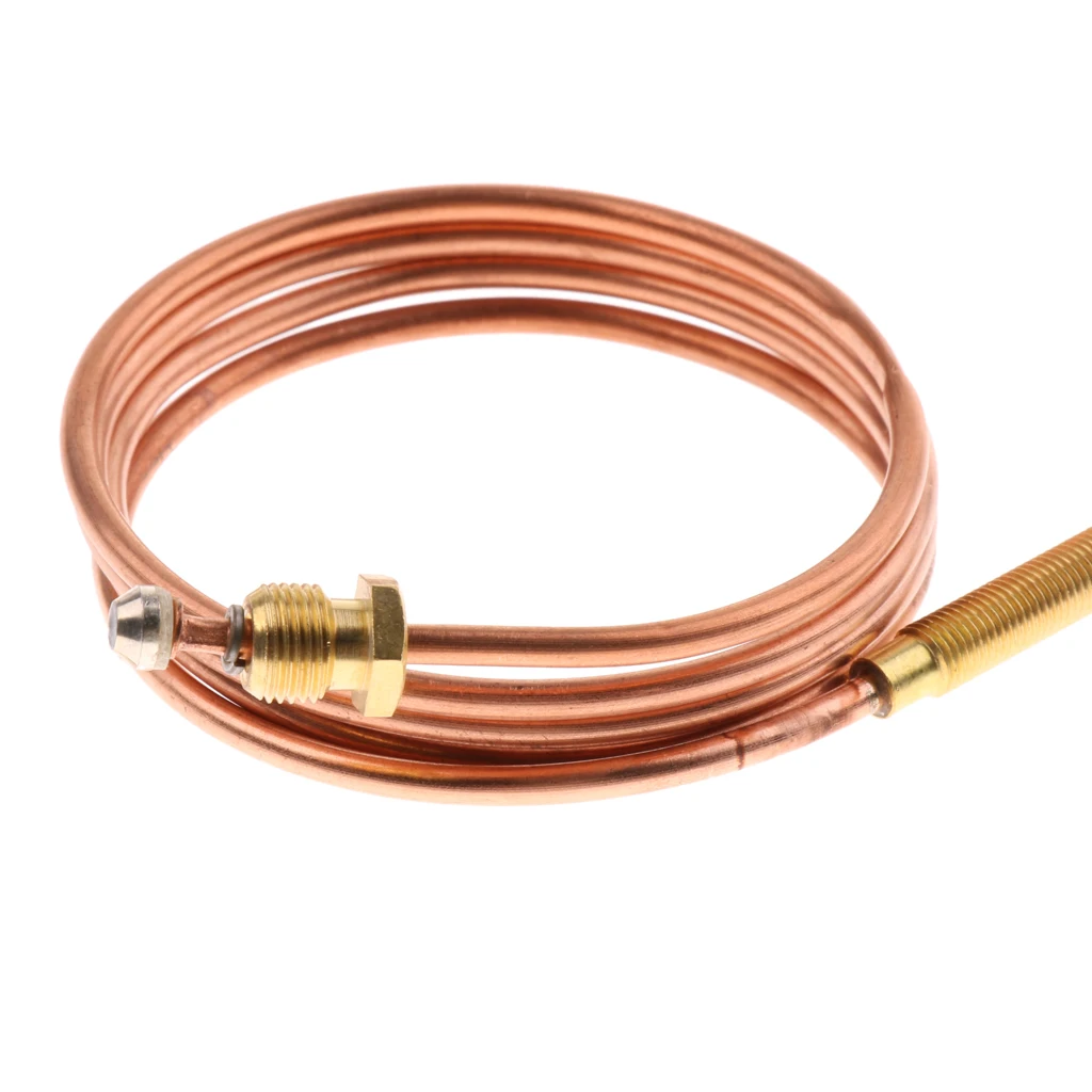 Thermocouple Replacement Set For Gas Furnaces Boilers Water Heaters 90cm Head size: M6*0.75; Tail thread: M9*1 thermocouple replacement probe