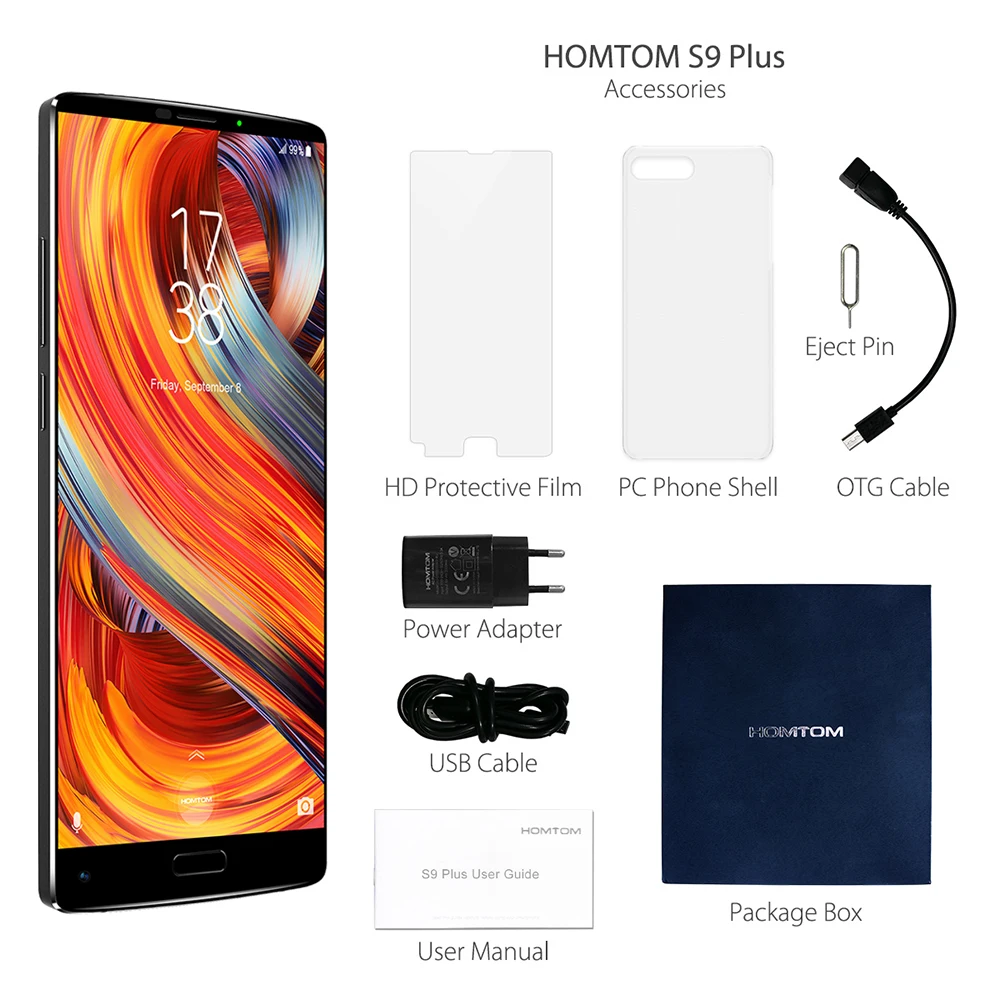 Оригинальная версия HOMTOM S9 Plus 18: 9HD+ 5,9" полный дисплей сотовый телефон MTK6750T Восьмиядерный 4G+ 64GB 4G LTE смартфон