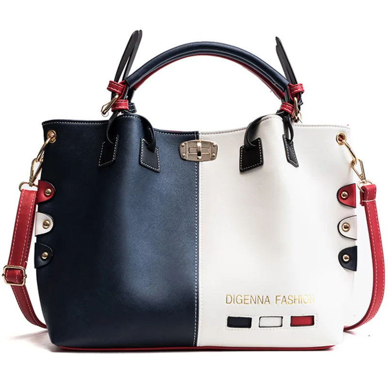 Роскошная женская сумка, дизайнерская высококачественная искусственная кожа, клатч, Повседневная Большая женская сумка на плечо, брендовый большой размер, дорожный пакет для шоппинга - Цвет: Blue Handbag