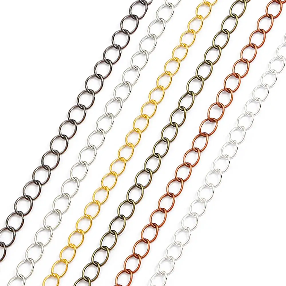 

5m/lot 2.5 2.8 3.6 4.8 mm Long Open Link Ring Extended Extension Chains Tail Extender Chain For Jewelry Making Accessories