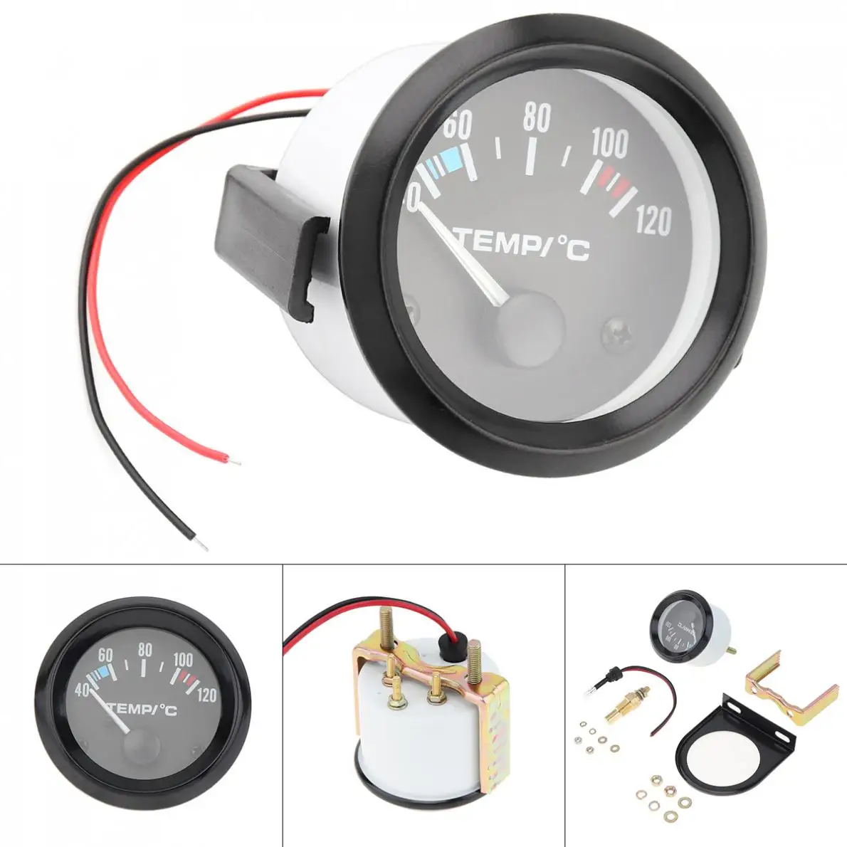 

Hot New 2inch 12V Universal Car Pointer Water Temperature Temp Gauge 40 - 120 White LED