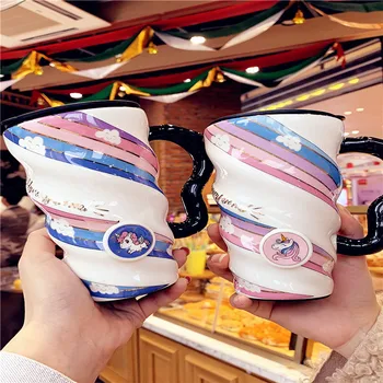 

Creative Large-capacity Coffee Mug Continental Breakfast Ceramic Mugs Kitchen Accessories Unicorn with Spoon Coffee Thermos.8z