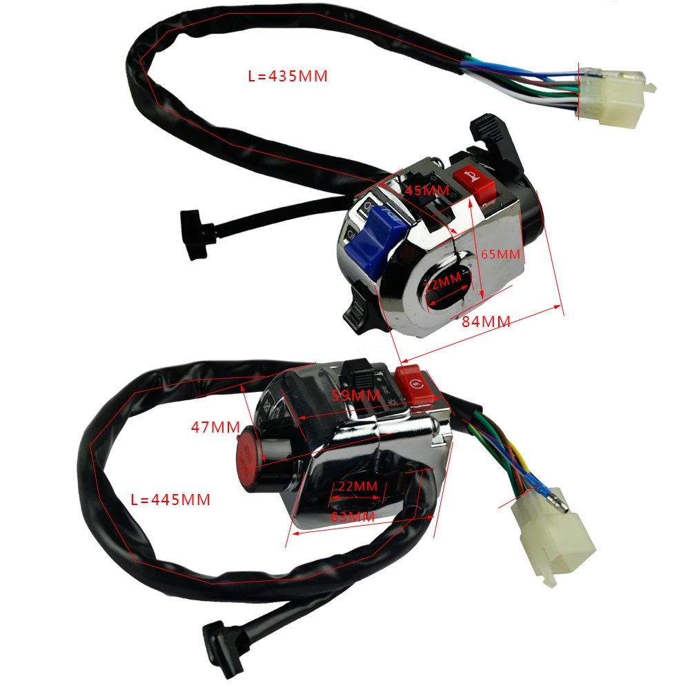 Flypig 2X7/8 ''мотоциклетные органы управления рулем рога поворотов фар противотуманных фар разъем кнопочный Электрический пусковой переключатель