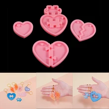 

1 Pcs Love Heart Shaped Keychain Pendant Silicone Mold UV Epoxy Resin Molds for DIY Resin Silicone Craft Jewelry Making Tools