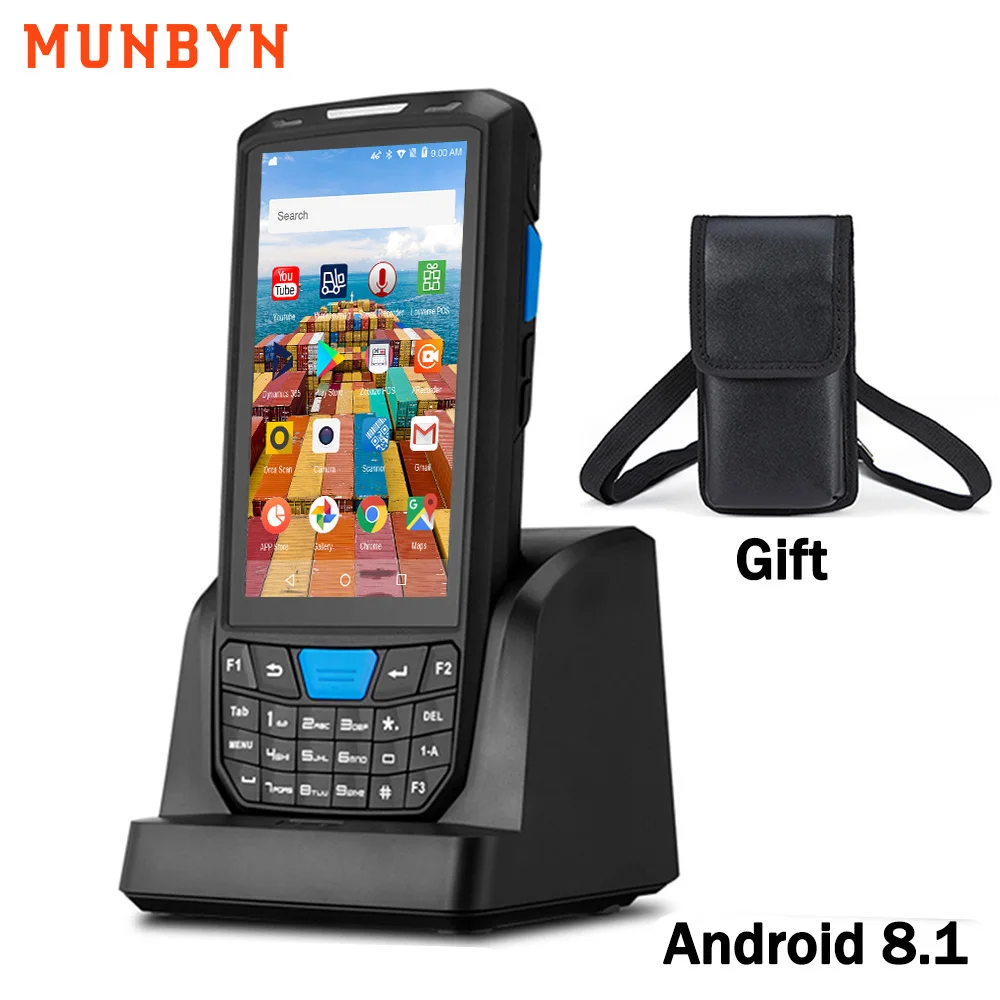 Ручной pos терминал MUNBYN Android 8.1PDA 1D 2D Honeywell сканер штрих кода 4G NFC считыватель кодов