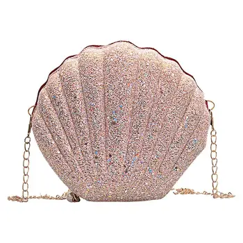 

Cute Sequins Small Shell Bag Shoulder Handbags Phone Money Pouch Chain Crossbody Bags for Women #15