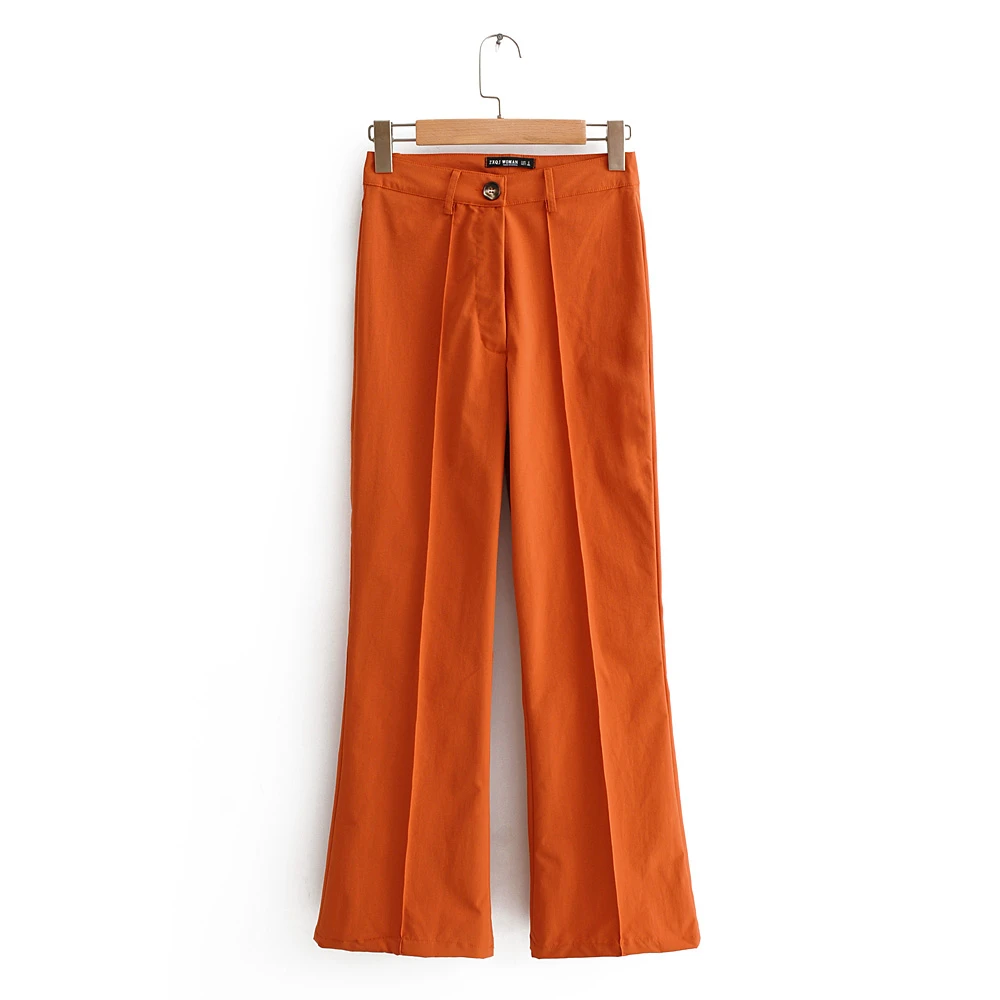 orange flare pants