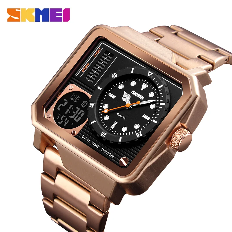

SKMEI Men Digital Electronic Watch Stainless Steel Strap Watches Day Date Display Personality Alarm Watchs Relogio Masculino1392
