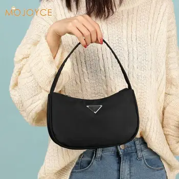 Женская однотонная сумка в стиле ретро, трендовая винтажная нейлоновая сумка, женская маленькая сумка, одноцветная сумка, Прямая поставка