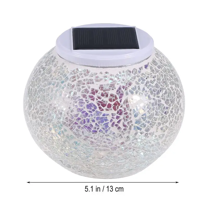 Светодиодный светильник на солнечных батареях водонепроницаемый садовый светильник стеклянный шар из мозаики лампа Крытая наружная светящаяся банка