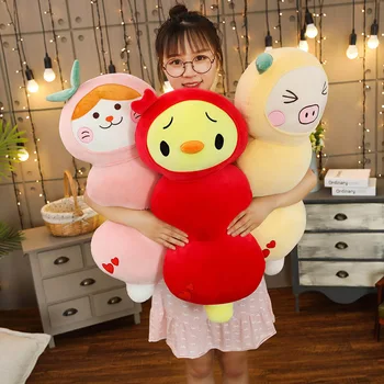 

New Creative Cute Cat Plush Toy Stuffed Animal Pig Toys Long Style Plush Pillow Children Doll Toy Girlfriend Gift
