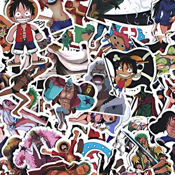 

53Pcs ONE PIECE Stickers Anime Luffy For Car Laptop Home Decal Suitcase PS4 Suitcase Waterproof Decal Sticker Pack