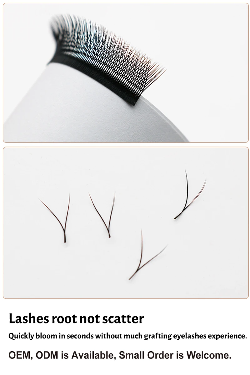 FAIRYTIS 12 Lines YY Lash Premium Matte Black C D CC DD Curl Individual Eyelashes Extension Faux Y-shaped Fluffy Lashes Makeup