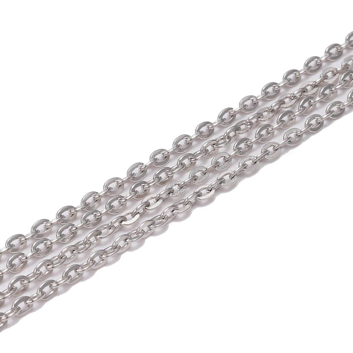 Rhodium 5 м/лот, серебряное, золотое, бронзовое, длинное ожерелье, цепи, латунь, Навальное покрытие, цепь для DIY ювелирных изделий, аксессуары для изготовления - Цвет: Rhodium