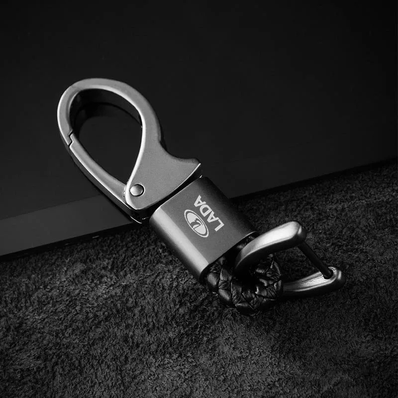

With Logo Key Ring Car Styling Leather and Metal Car Emblem Key Ring Keychain for Lada Vesta Xray Largus Granta NIVA