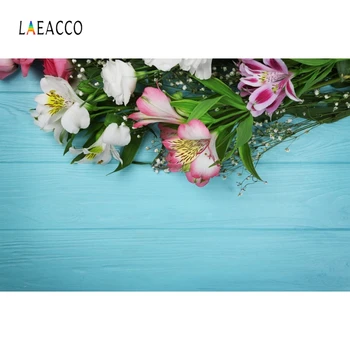 

Laeacco Wooden Board Flowers Photophone Baby Newborn Photography Backdrops Food Cake Portrait Photo Backgrounds Photozone Props