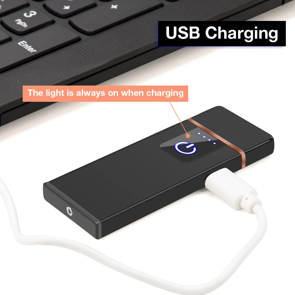 Электронная USB Зажигалка для зарядки сенсорная Индукционная ветрозащитная электронная ультратонкая USB Сигарета металлическая электрическая зажигалка плазменная