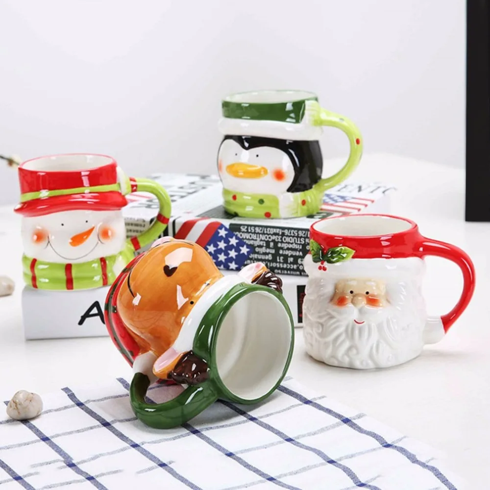 Christmas Ceramics Mug Cup Lovely 3D Animal Shape Milk Coffee Cup Innovative Cartoon Pattern Cup without 1 Christmas Ceramics Mug Cup Lovely 3D Animal Shape Milk Coffee Cup Innovative Cartoon Pattern Cup without 3