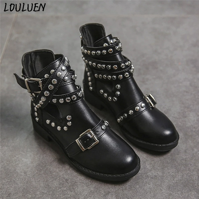 Женские ботинки LOULUEN 2019 модные женские ботильоны студенческие повседневные