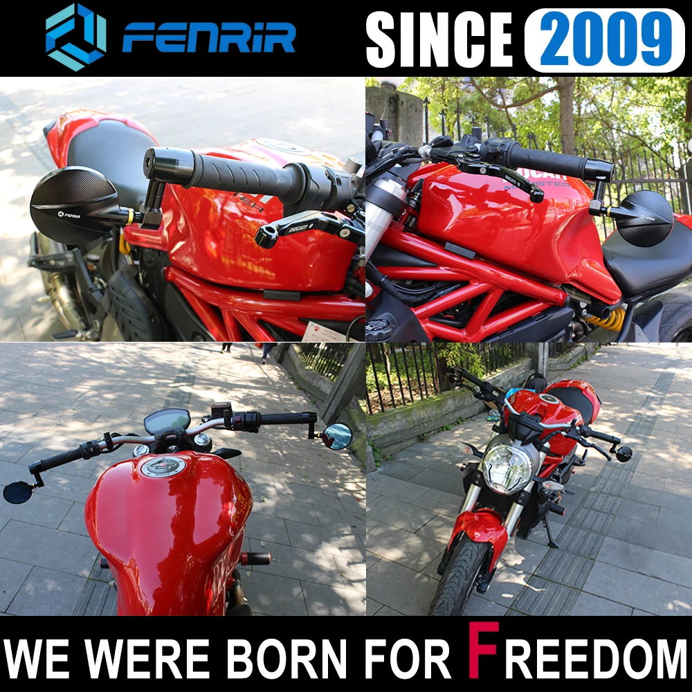 Черное зеркало заднего вида для мотоцикла Yamaha YZF R1 FZ8 FZS600 FJR1300 VMAX 1700 Honda Suzuki Benelli KTM