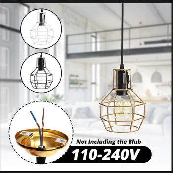 

Vintage cage pendant light iron minimalist retro loft pyramid pendant lamp metal Hanging Lamp 110-240V