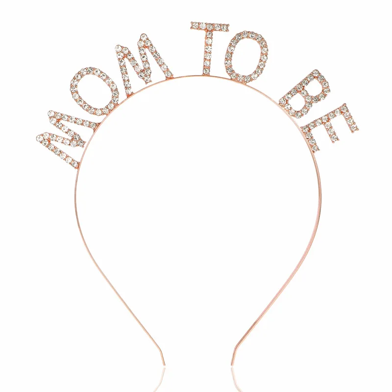 Mom To Be-banda para el pelo de oro rosa, decoración para fiesta de bienvenida de bebé, suministro para decoración de fiesta