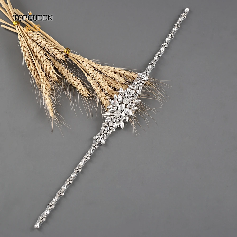 TOPQUEEN 1CM Crystal Rhinestone Bridal Belt Wedding Sash Dress Accessory image 4