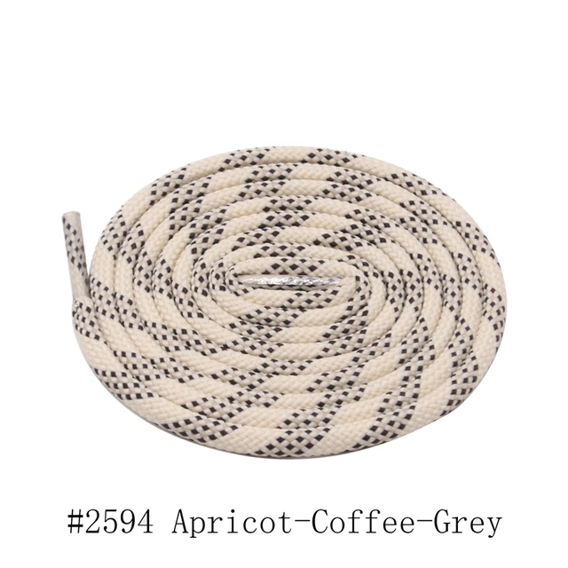 Coolstring 5mm Spiral Twill Shoelaces 60-180cm 7 Colours Rope Men Women Sneaker Laces Adult Kid‘s Round Sport Shoes Polyester 2594 Coffee Grey