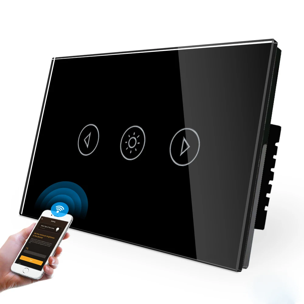 Настенный сенсорный выключатель с регулируемой яркостью, Wi-Fi, стеклянная панель, плавный диммер, поддержка приложения Tuya, Alexa Google Home, светодиодный переключатель с регулируемой яркостью, тип 120