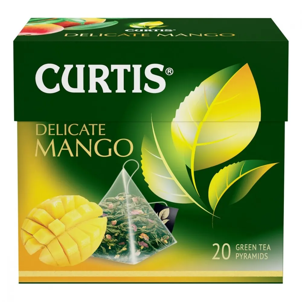 Чай Curtis &quotDelicate Mango" зеленый с добавками 20 пирамидок |