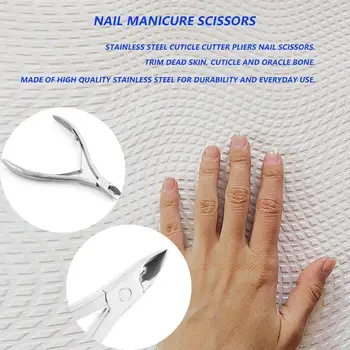 

Nail scissors dead skin trimming cleaning barbs stainless steel dead skin pliers white card scissors 8710 beauty tools