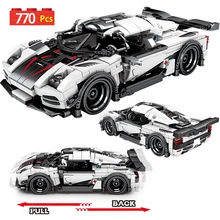 Creador de ciudades de alta tecnología, bloques de construcción de automóviles de carreras, MOC Speed, vehículos de carreras clásicos, juguetes de bloques de modelismo para niños