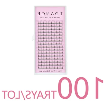 

TDANCE 100 TRAYS/LOT 16 Lines Short Stem Premade Lashes Russian Volume Eyelash Extensions Faux Mink Lash Extension