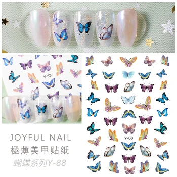 

1 Sheet Colorful Butterfly Nail Art Sticker 3D Butterfly Flower Waterproof Stickers Nail Tips Decals Charm Manicure Decorations