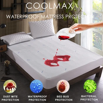 

LFH Cool Fiber Jacquard Waterproof Mattress Topper Deep Pocket Mattress Protector BedBug Proof Bed Sheet For Mattress Protection