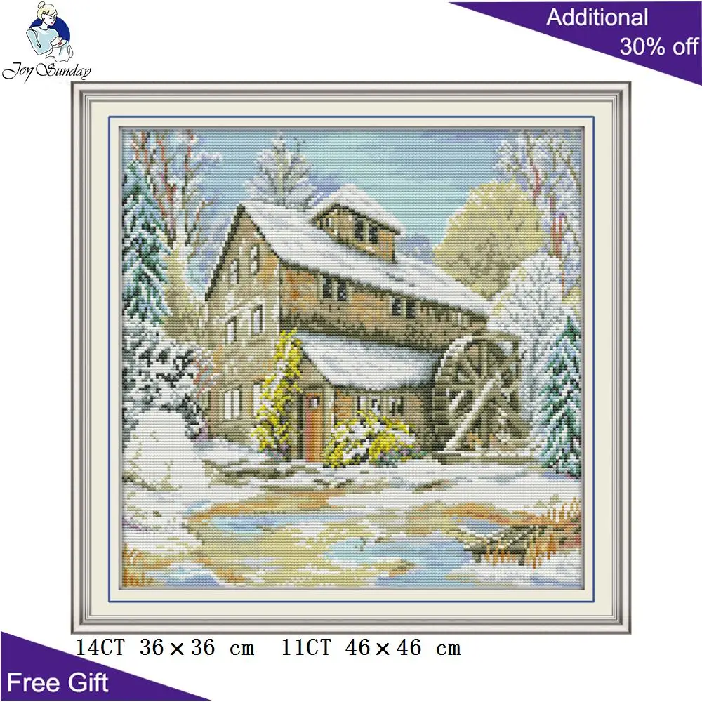 Joy Sunday водонагреватель кабина домашний декор FA040 14CT 11CT Счетный и штампованный водонагреватель кабина Рукоделие наборы для вышивки крестом