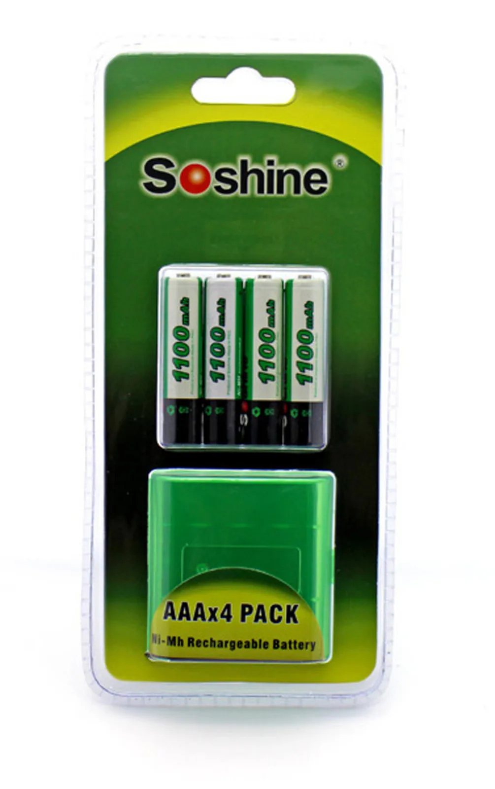 

New Hot Soshine 4PCS 1100mAh AAA Rechargeable Batteries 1.2V Ni-MH High-Capacity Battery wearable devices support dropshipping