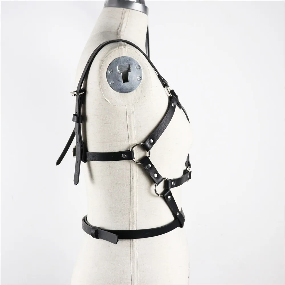 Fashion Leather Harness Body Harness Punk Cupless Body Strap Bra Top Belt Body Bondage Lingerie Chest Straps Cage Harajuku Tops