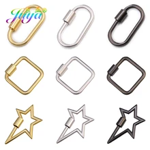 Juya 3pcs/lot DIY Square Star Geometric Screw Hook Clasps Accessories For Handmade Hanging Chains Pendant Punk Jewelry Making