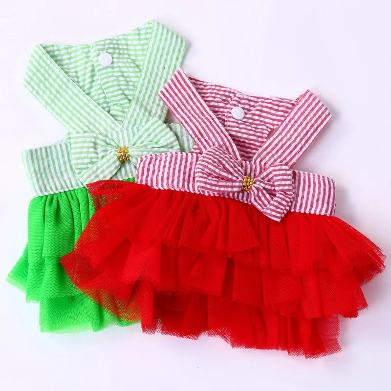 Весенне-летний костюм для домашних животных; Одежда для девочек с полосками; декорирование одежды щенков; 4 цвета; tm