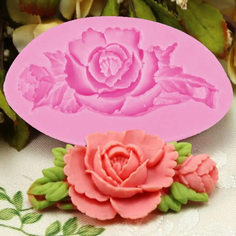

Rose Flowers Silicone Mold for Fondant Cake Decorating Chocolate Cookie Soap Fimo Polymer Clay Resin Cake Tools Baking Mould