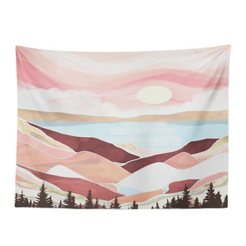 

Stylish Geometric Landscape Tapestry Mountain Marble Texture Living Room Bedroom Decoration Wall Hanging Polyester Blanket A